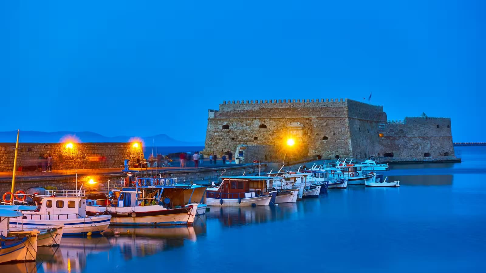 Heraklion Port by night