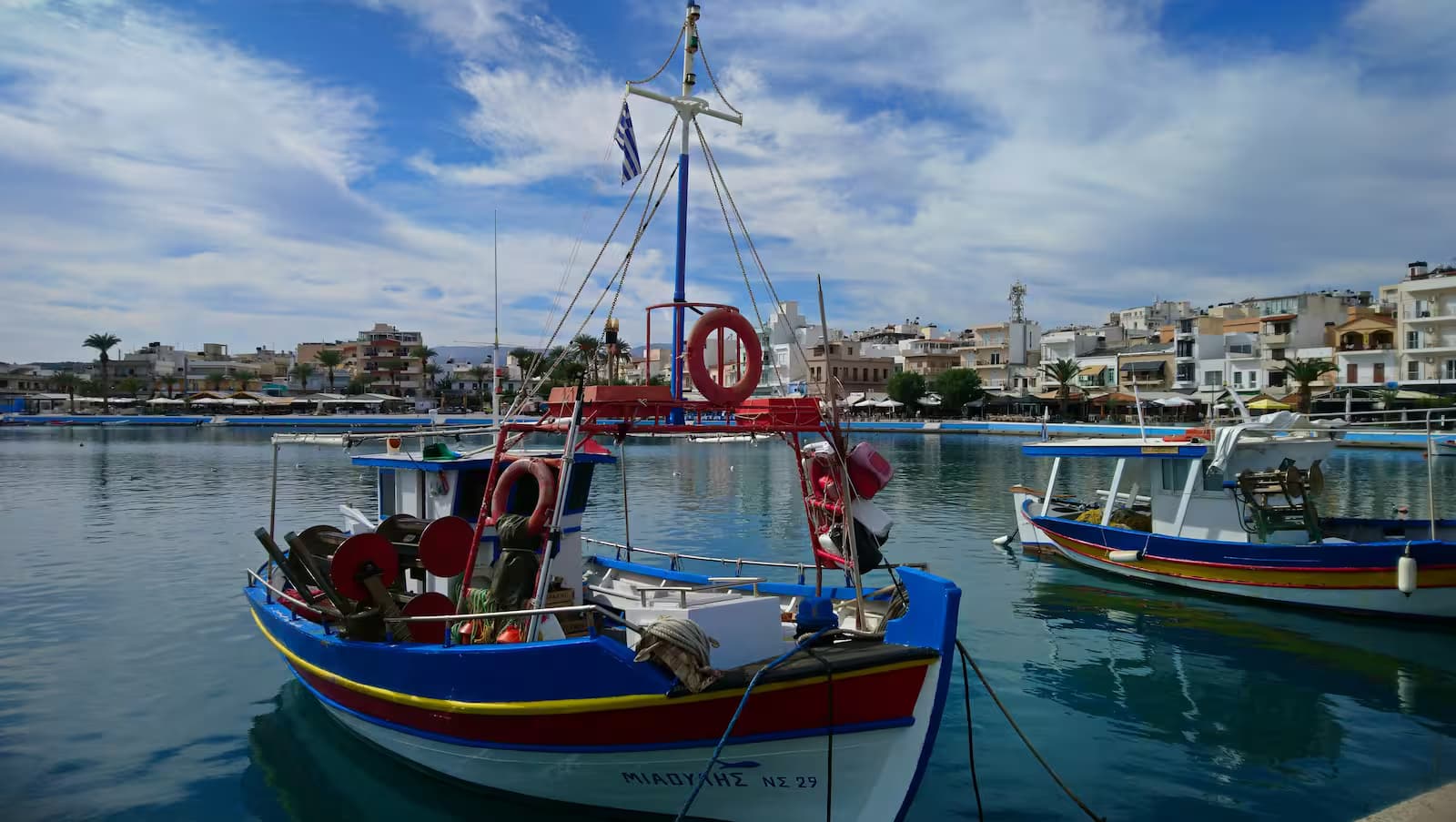 Sitia Port with 2 boats
