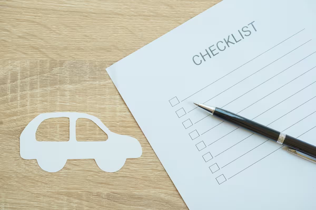 Checking list before return of a rental car