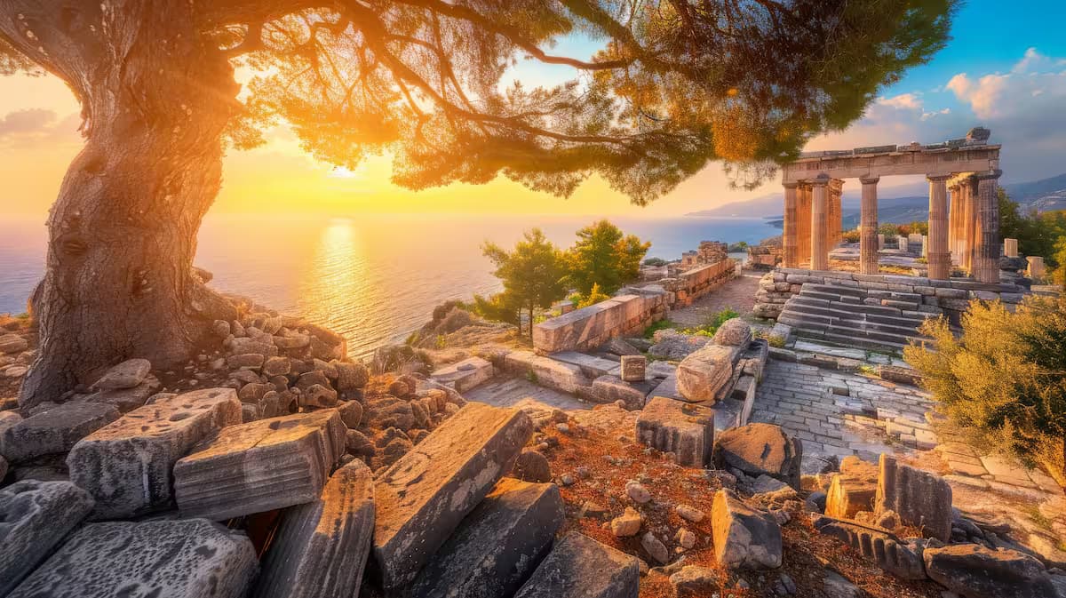 Αρχιτεκτονική ναού από την αρχαία ελληνική πολιτεία