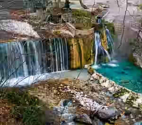 Le cascate termali naturali e le piscine color turchese delle Terme di Pozar ad Aridaia - destinazione benessere rilassante facilmente raggiungibile con un'auto a noleggio Karpadu da Salonicco.
